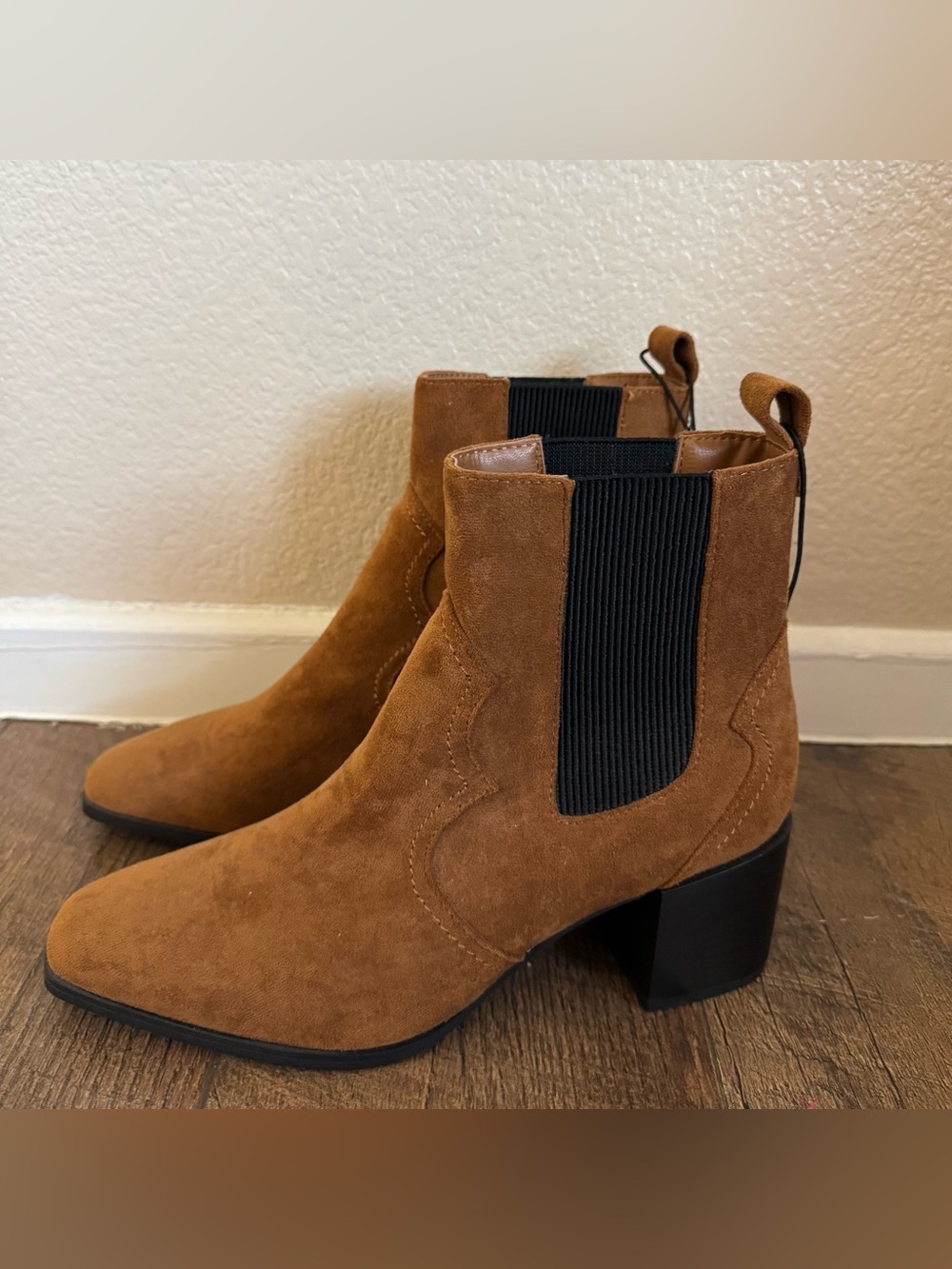 Faux suede ankle boots